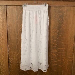 Sheer white maxi skirt M summer style NWT